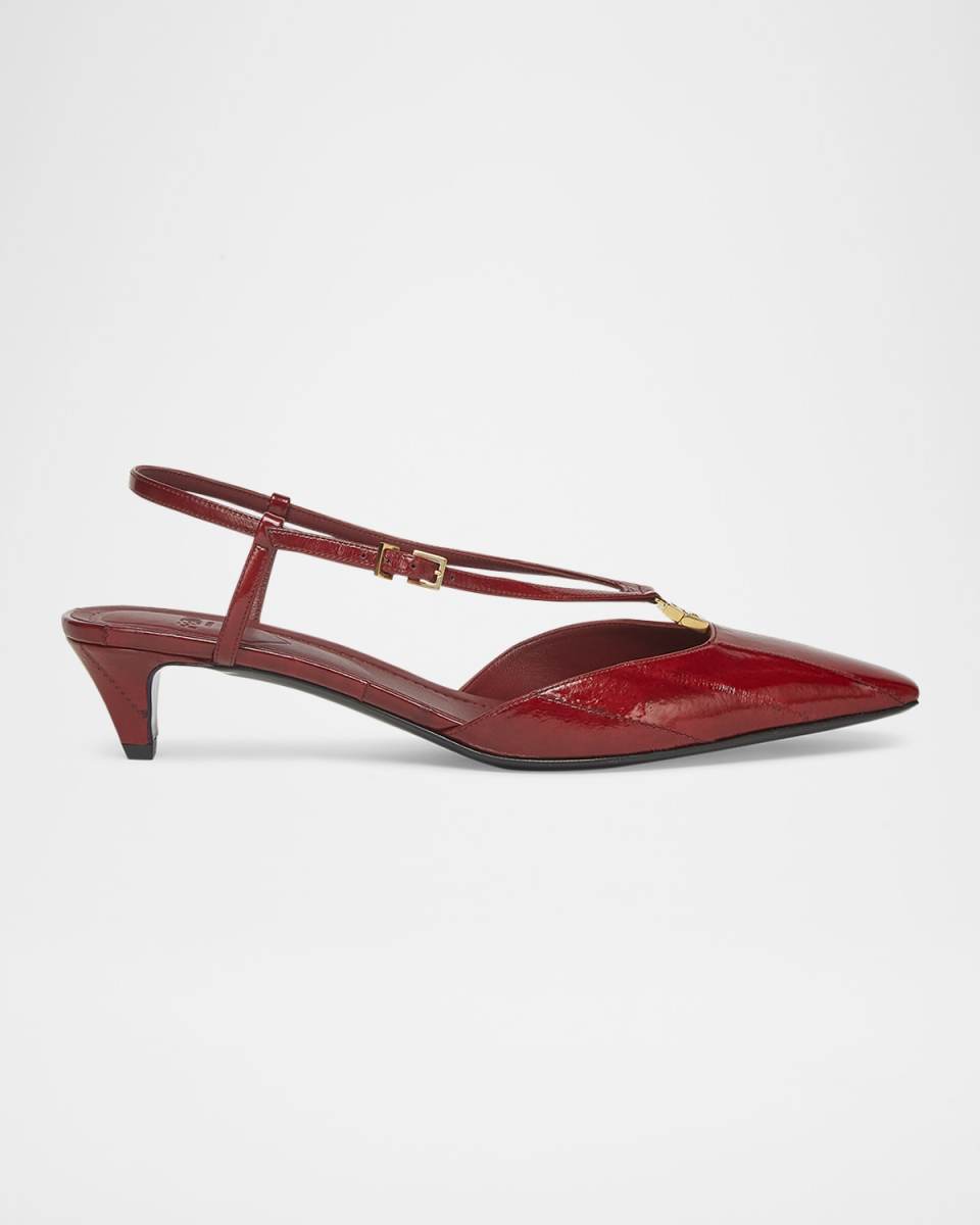 FFold Slingback Eel Leather Pumps